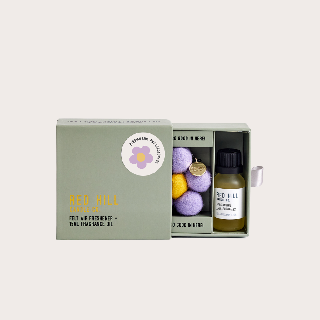 Persian Lime & Lemongrass Felt Flower Air Freshener: Pink
