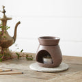 SUNU Stoneware Essential Oil Burner: Mineral Brown