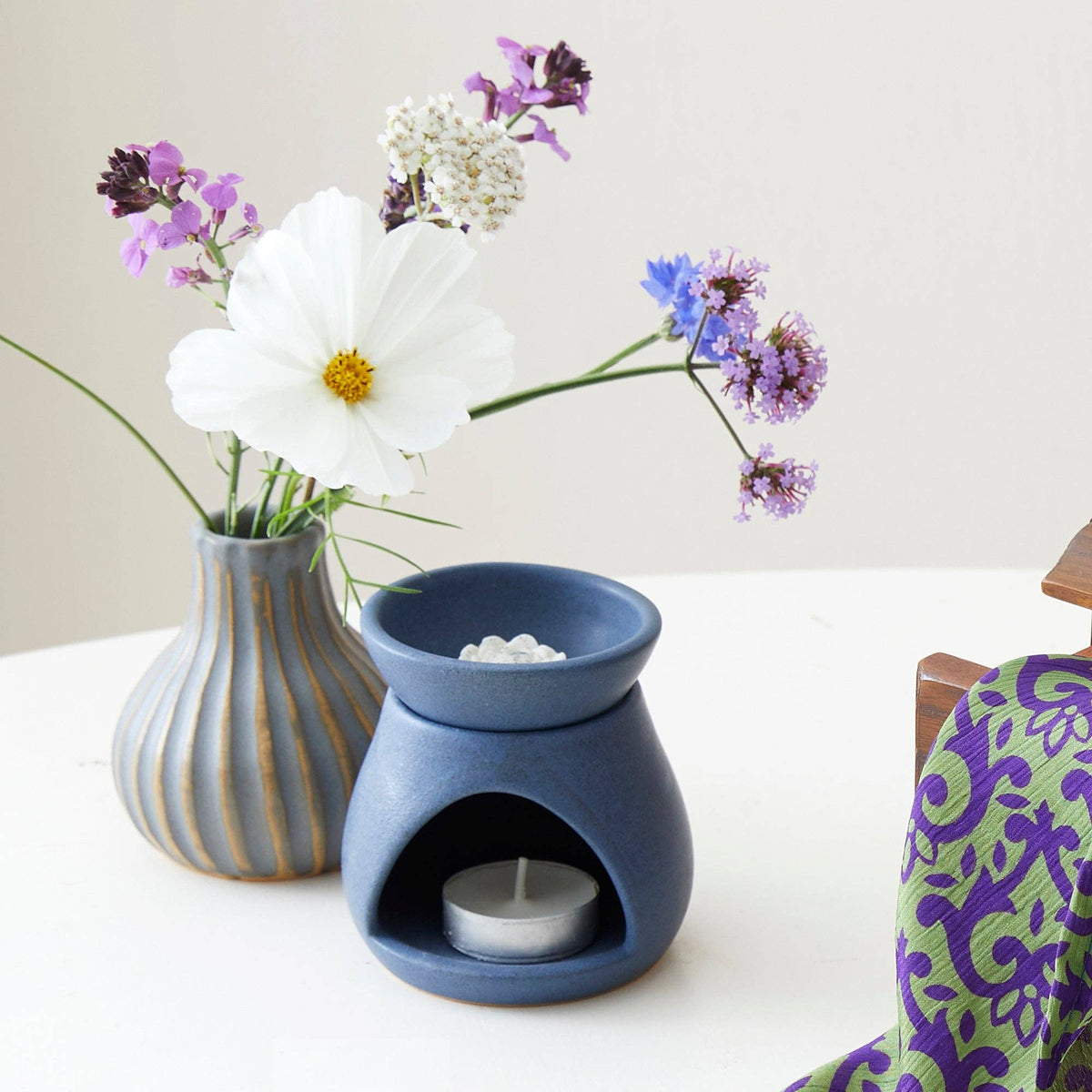SUNU Stoneware Essential Oil Burner: Mineral Brown